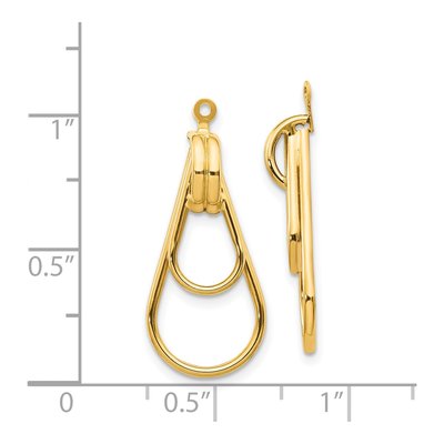 14K Yellow Gold Double Teardrop Earring Jackets – view 5