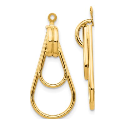 14K Yellow Gold Double Teardrop Earring Jackets