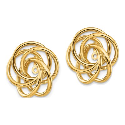 14K Yellow Gold Love Knot Earring Jackets – view 4