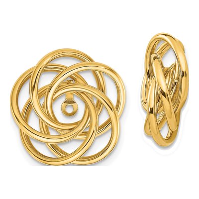 14K Yellow Gold Love Knot Earring Jackets