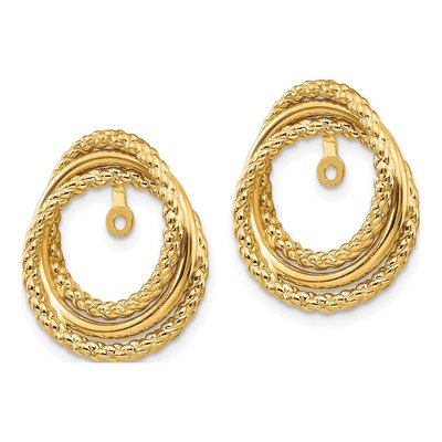 14K Yellow Gold Twisted Earring Jackets – view 4