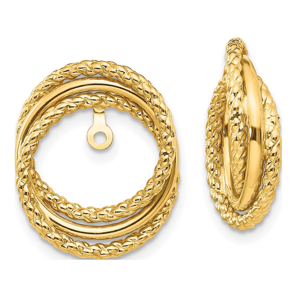 14K Yellow Gold Twisted Earring Jackets