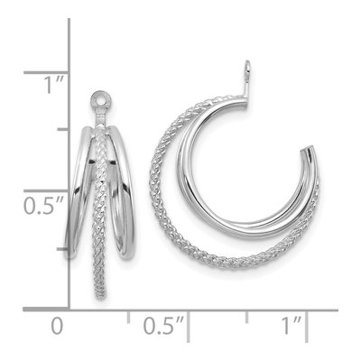 14K White Gold 19mm Triple Hoop Earrings – view 3