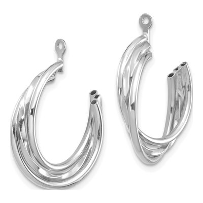 14K White Gold 23mm Hoop Earrings – view 2