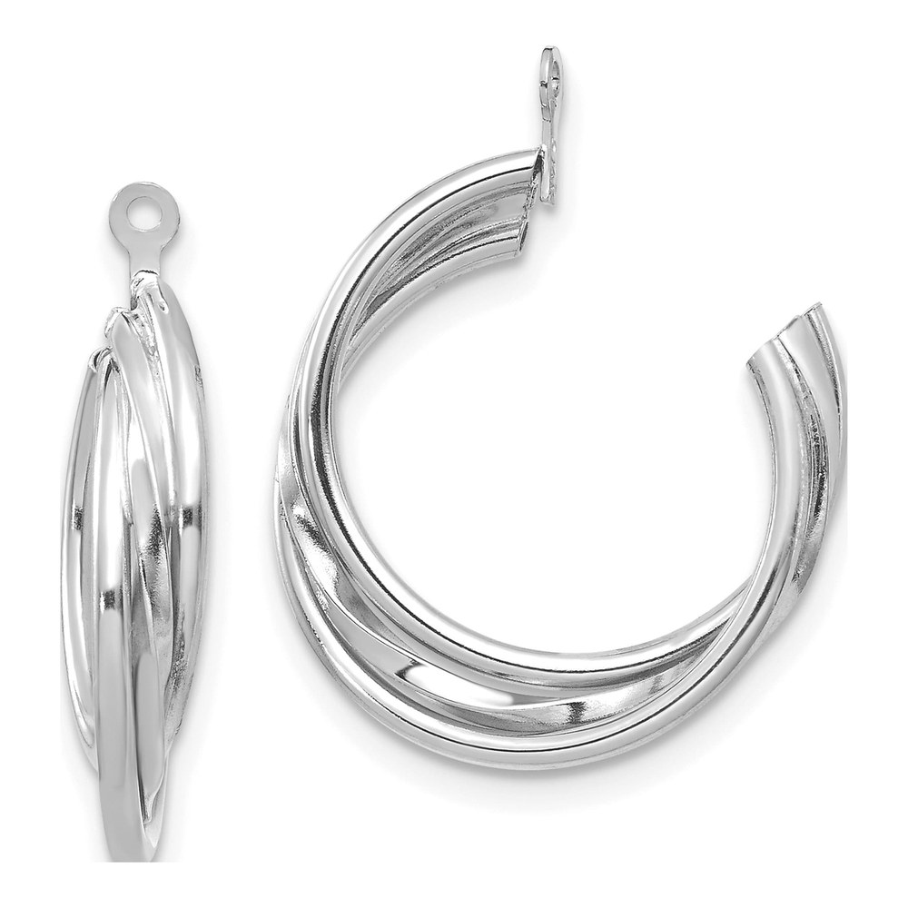 14K White Gold 23mm Hoop Earrings