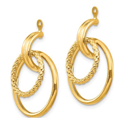 14K Yellow Gold Twisted Doorknocker Earring Jackets – view 4