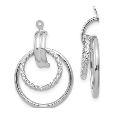 14K White Gold Doorknocker Earring Jackets