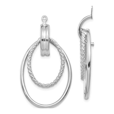 14K White Gold Doorknocker Earring Jackets