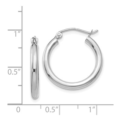 14K White Gold 20mm Tube Hoop Earrings – view 5