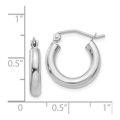 14K White Gold 16mm Tube Hoop Earrings – view 5
