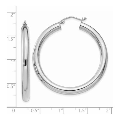 14K White Gold 40mm Tube Hoop Earrings – view 5
