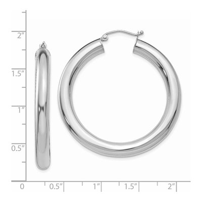14K White Gold 40mm Tube Hoop Earrings – view 5