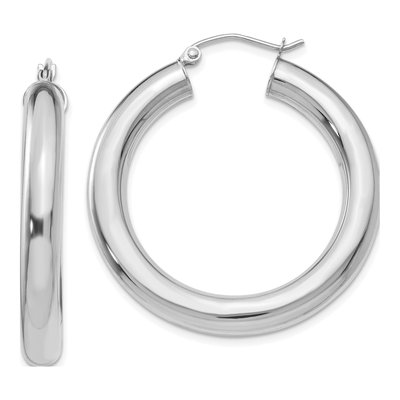 14K White Gold 35mm Hoop Earrings