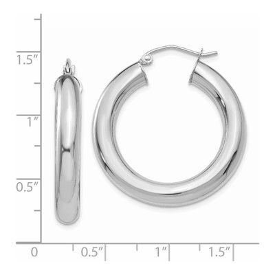 14K White Gold 30mm Hoop Earrings – view 5