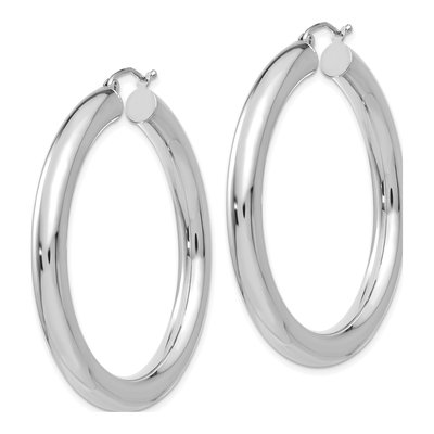 14K White Gold 45mm Hoop Earrings – view 3