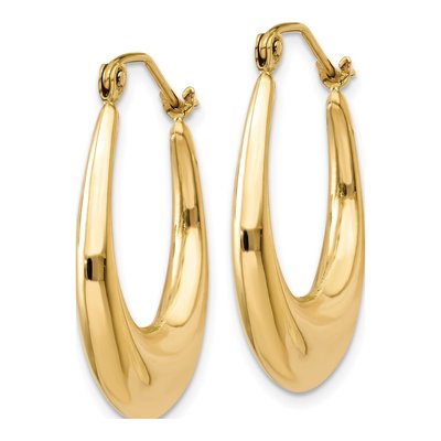 14K Yellow Gold 13mm Hoop Earrings – view 3
