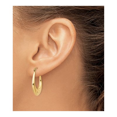 14K Yellow Gold 13mm Hoop Earrings – view 4