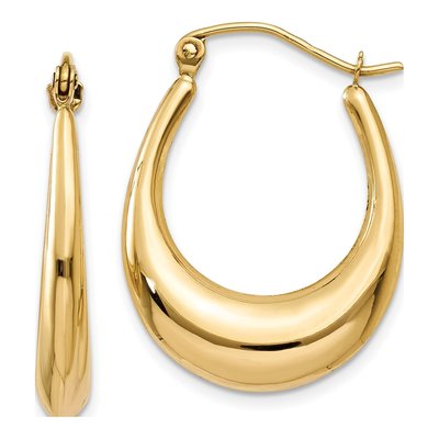 14K Yellow Gold 13mm Hoop Earrings