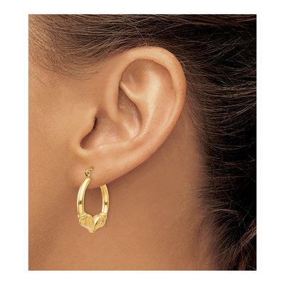 14K Yellow Gold Ram Hoop Earrings – view 4