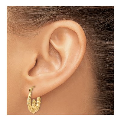 14K Yellow Gold Claddagh Hoop Earrings – view 4