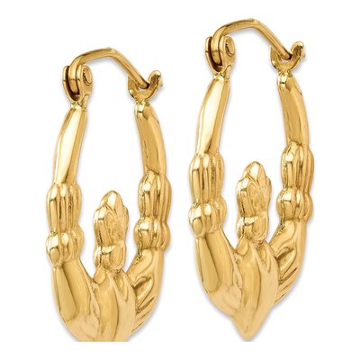 14K Yellow Gold Claddagh Hoop Earrings – view 3