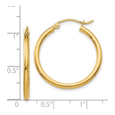 14K Yellow Gold 35mm Tube Hoop Earrings – view 5