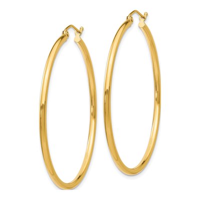 14K Yellow Gold 45mm Tube Hoop Earrings – view 3