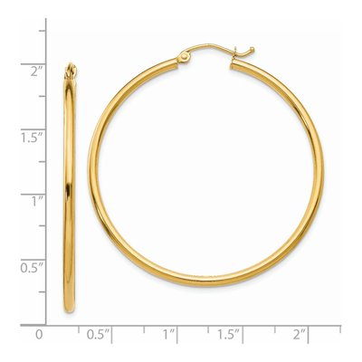 14K Yellow Gold 45mm Tube Hoop Earrings – view 5