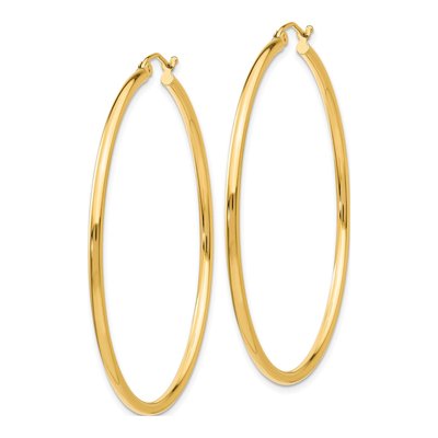 14K Yellow Gold 50mm Tube Hoop Earrings – view 3