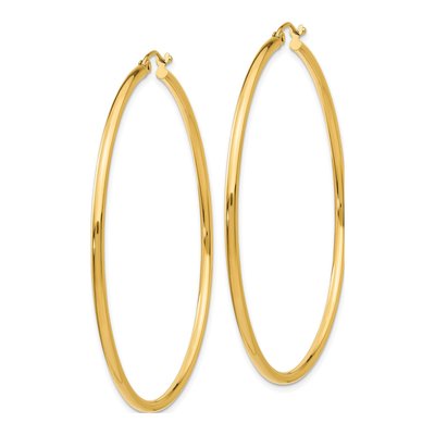 14K Yellow Gold 55mm Tube Hoop Earrings – view 2