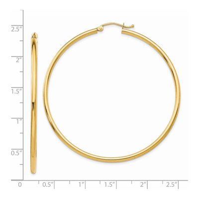 14K Yellow Gold 55mm Tube Hoop Earrings – view 4