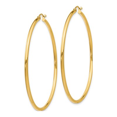 14K Yellow Gold 55mm Tube Hoop Earrings – view 2