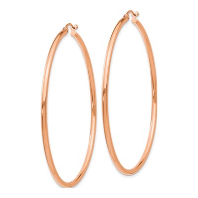 14K Rose Gold 55mm Tube Hoop Earrings – view 2