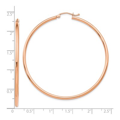 14K Rose Gold 55mm Tube Hoop Earrings – view 4