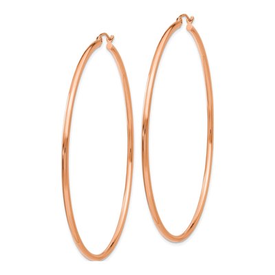 14K Rose Gold 65mm Tube Hoop Earrings – view 2