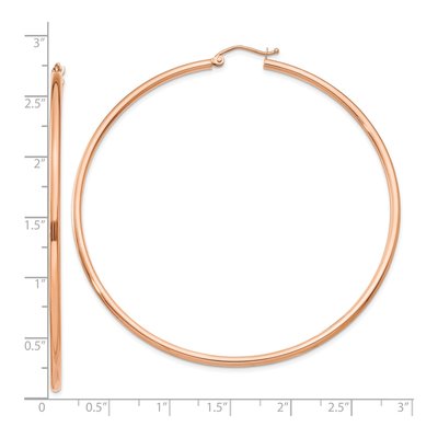 14K Rose Gold 65mm Tube Hoop Earrings – view 4