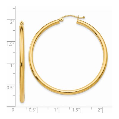 14K Yellow Gold 45mm Tube Hoop Earrings – view 5