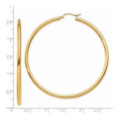 14K Yellow Gold 60mm Tube Hoop Earrings – view 5