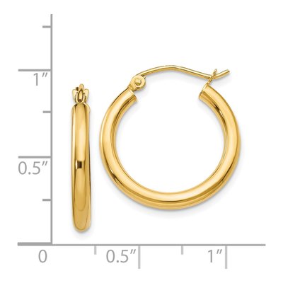 14K Yellow Gold 20mm Tube Hoop Earrings – view 5