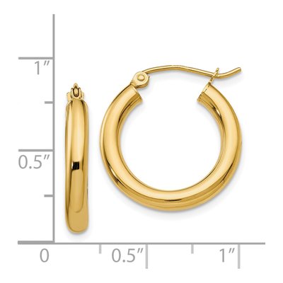 14K Yellow Gold 20mm Tube Hoop Earrings – view 5
