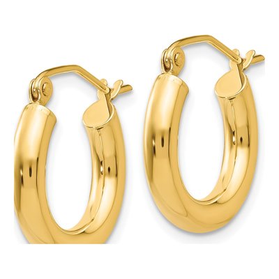 14K Yellow Gold 16mm Tube Hoop Earrings – view 3