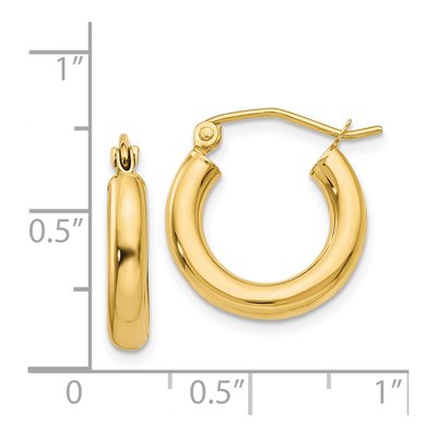 14K Yellow Gold 16mm Tube Hoop Earrings – view 5