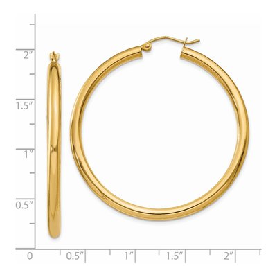 14K Yellow Gold 45mm Tube Hoop Earrings – view 5