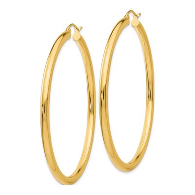 14K Yellow Gold 55mm Tube Hoop Earrings – view 3