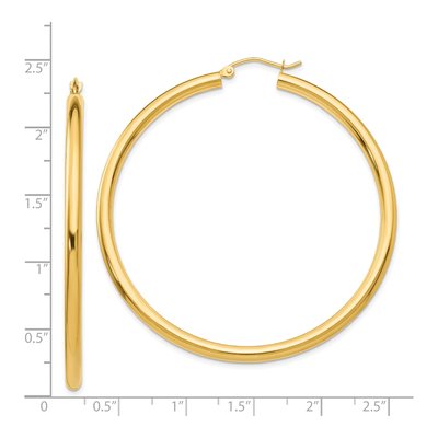 14K Yellow Gold 55mm Tube Hoop Earrings – view 5