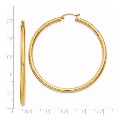 14K Yellow Gold 55mm Tube Hoop Earrings – view 5