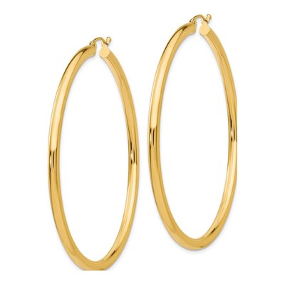 14K Yellow Gold 60mm Tube Hoop Earrings – view 3