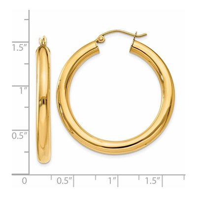 14K Yellow Gold 35mm Tube Hoop Earrings – view 5