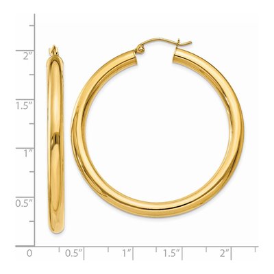 14K Yellow Gold 45mm Tube Hoop Earrings – view 4
