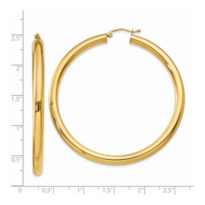 14K Yellow Gold 55mm Tube Hoop Earrings – view 5